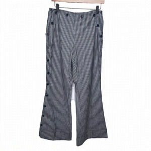 Vintage Faconnable Grey & White Pinstripe Button Pants